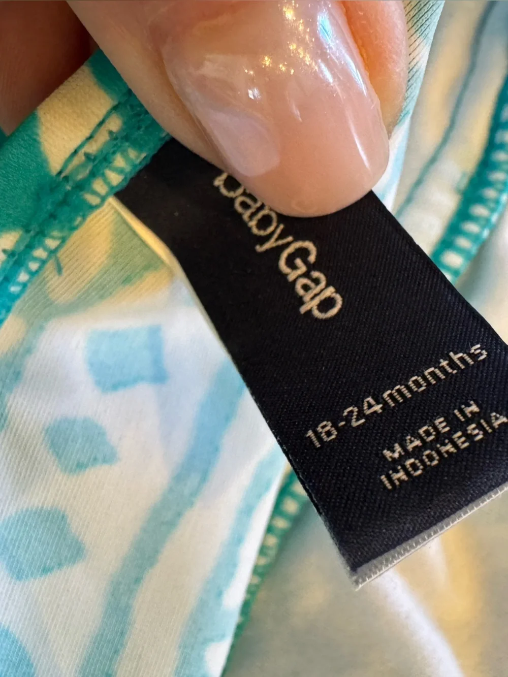GAP Teal and White Abstract Print Swim Set